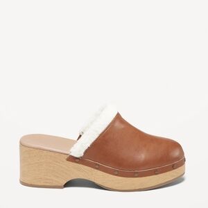 6 • Old Navy • Faux-Leather Sherpa-Lined Clogs